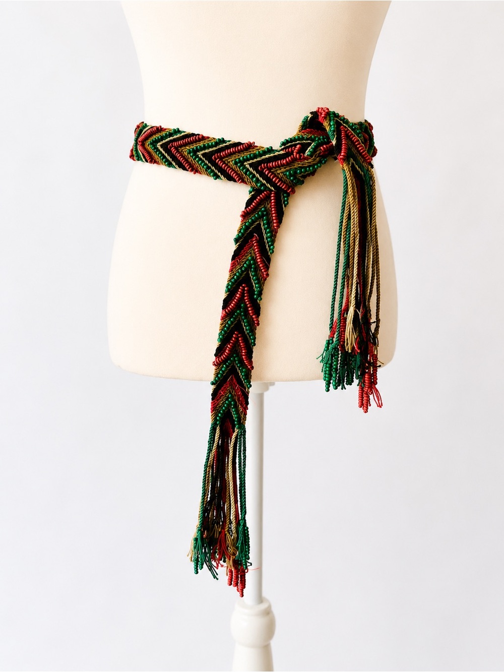 Handcrafted Wayuu Woven Belt – Hand-Embroidered Beadwork – One of a Kind